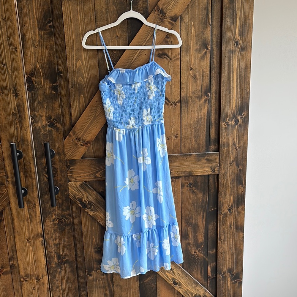 Blue Floral Kids Dress